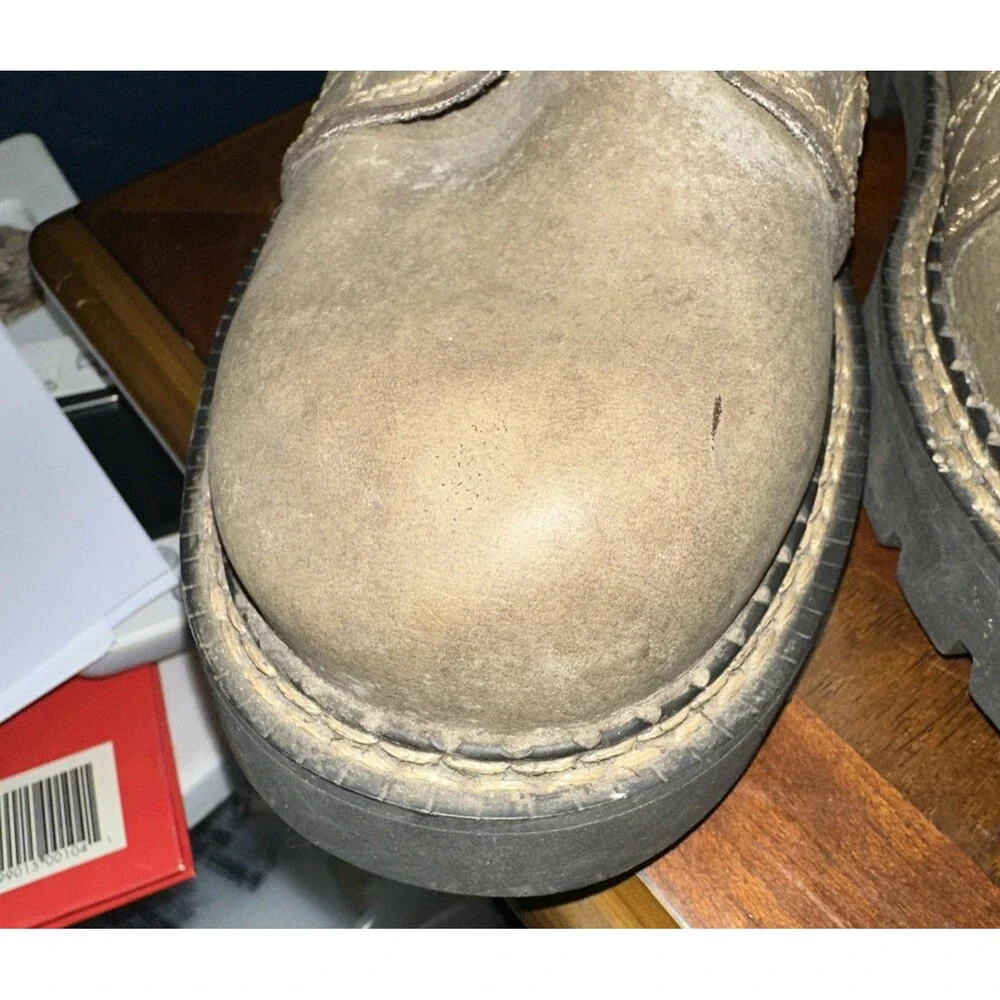 Mens Utility Steel Toe Work Shoes Size 9 Taupe